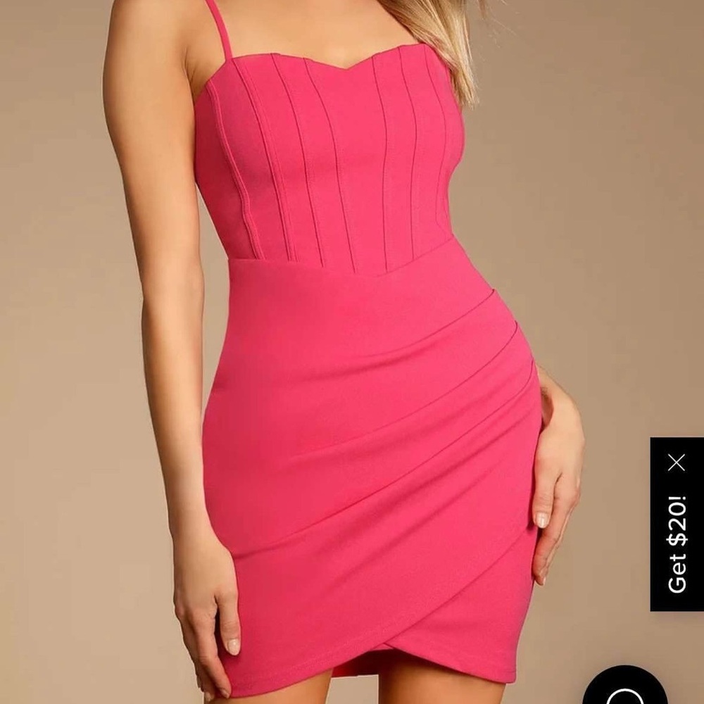 lulus hot pink hoco dress! NWOT